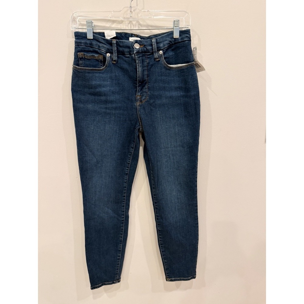 NWT Good American Good Legs Crop Jeans 4/27 Blue Skinny 27" Inseam
